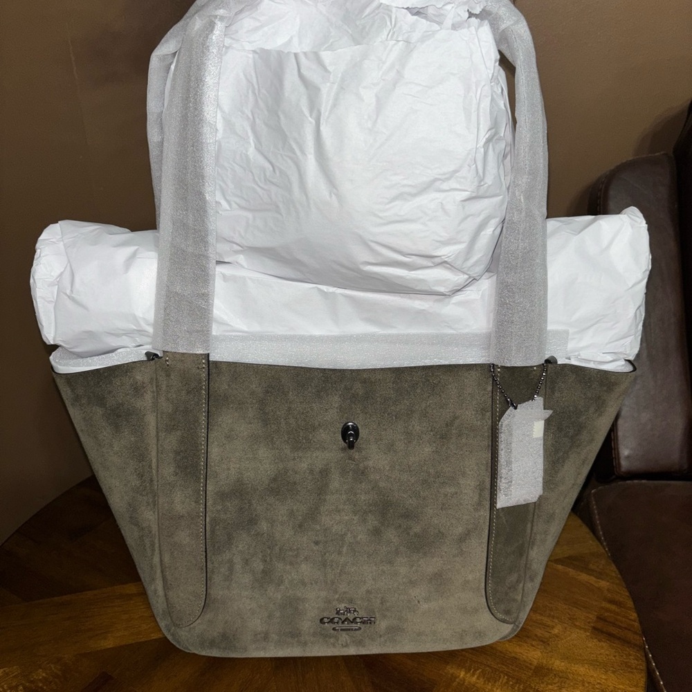 Coach Men's Olive Suede Tote Bag